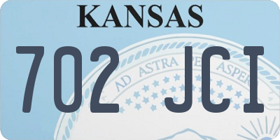 KS license plate 702JCI