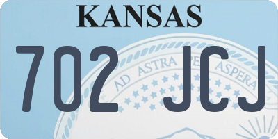 KS license plate 702JCJ