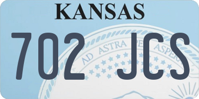KS license plate 702JCS