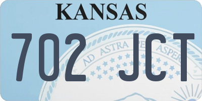 KS license plate 702JCT