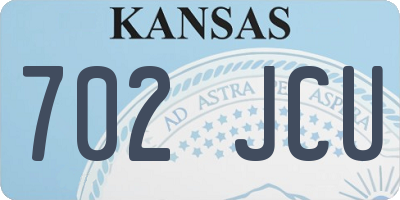 KS license plate 702JCU