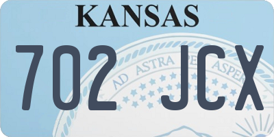 KS license plate 702JCX