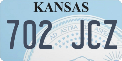 KS license plate 702JCZ