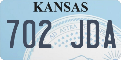 KS license plate 702JDA
