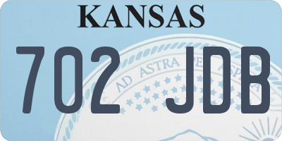 KS license plate 702JDB
