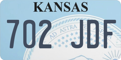 KS license plate 702JDF