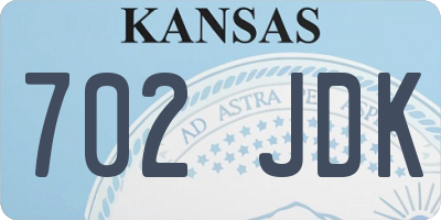 KS license plate 702JDK