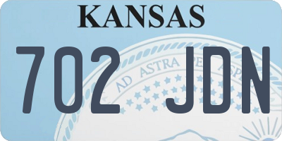 KS license plate 702JDN