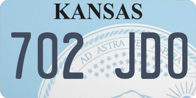 KS license plate 702JDO