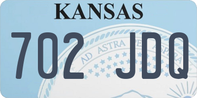 KS license plate 702JDQ