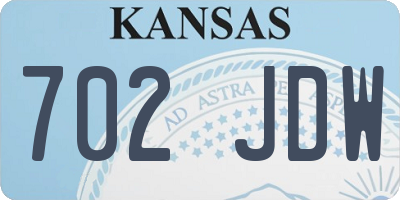 KS license plate 702JDW