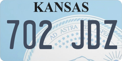 KS license plate 702JDZ