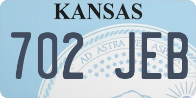 KS license plate 702JEB