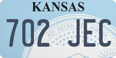 KS license plate 702JEC