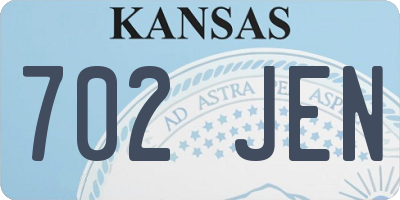 KS license plate 702JEN