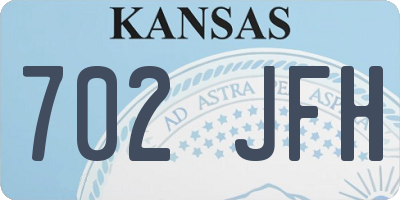 KS license plate 702JFH