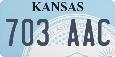 KS license plate 703AAC