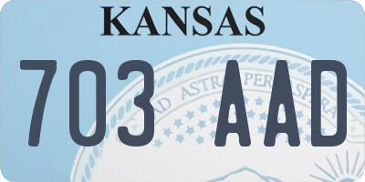 KS license plate 703AAD