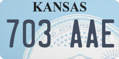 KS license plate 703AAE