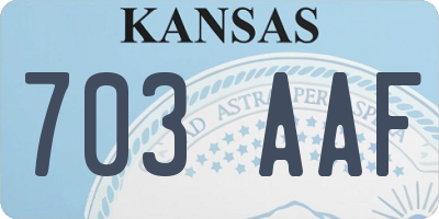 KS license plate 703AAF