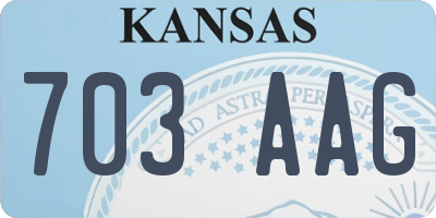 KS license plate 703AAG