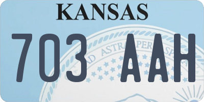 KS license plate 703AAH