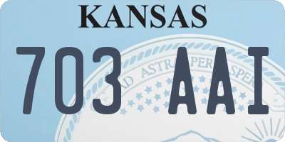 KS license plate 703AAI