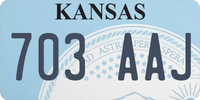 KS license plate 703AAJ