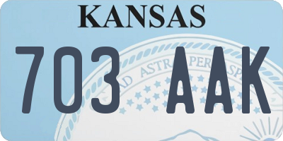 KS license plate 703AAK