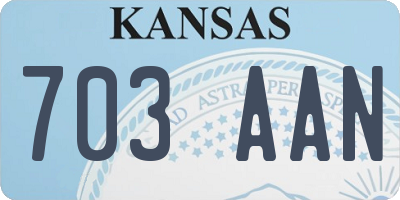 KS license plate 703AAN