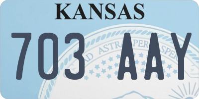 KS license plate 703AAY
