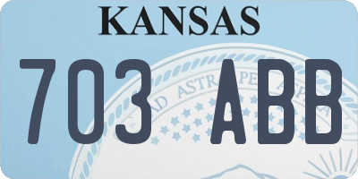 KS license plate 703ABB