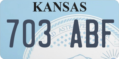 KS license plate 703ABF