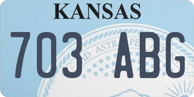 KS license plate 703ABG