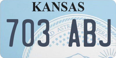 KS license plate 703ABJ
