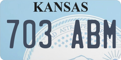 KS license plate 703ABM