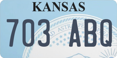 KS license plate 703ABQ