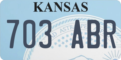 KS license plate 703ABR