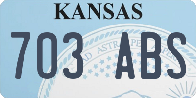 KS license plate 703ABS