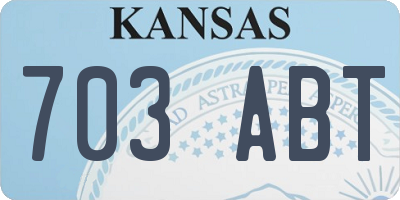 KS license plate 703ABT
