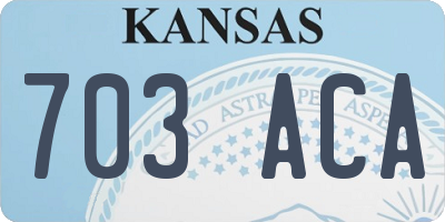 KS license plate 703ACA