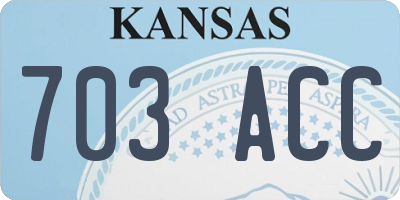 KS license plate 703ACC