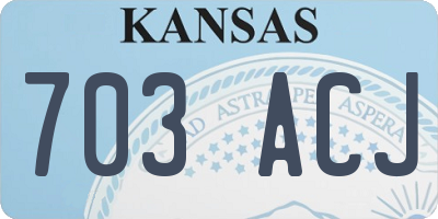 KS license plate 703ACJ