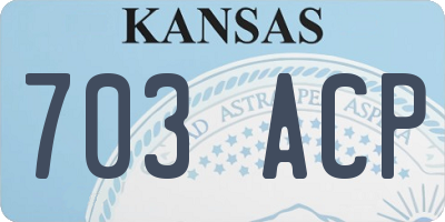 KS license plate 703ACP