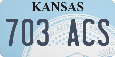 KS license plate 703ACS