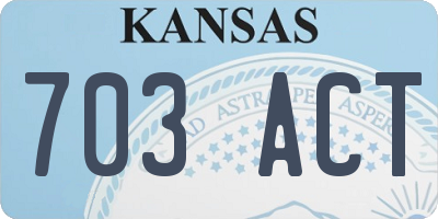 KS license plate 703ACT