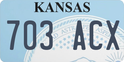 KS license plate 703ACX