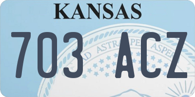 KS license plate 703ACZ