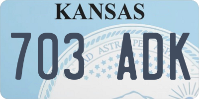 KS license plate 703ADK