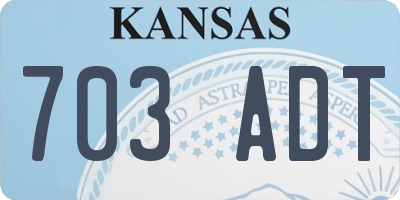 KS license plate 703ADT